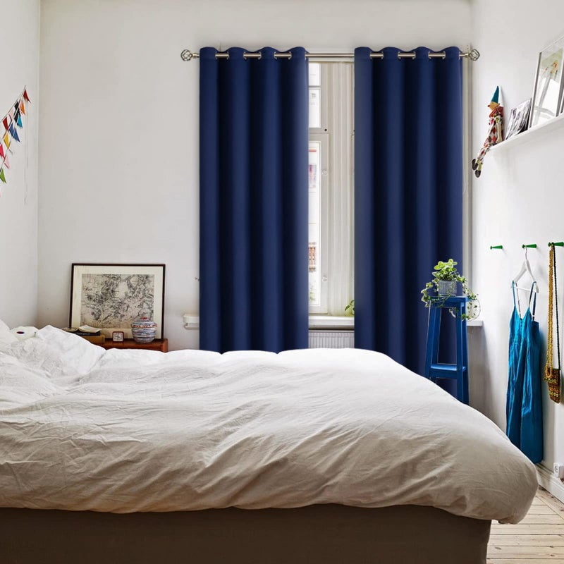 BGment Blackout Curtains for Living Room - Grommet Thermal Insulated Room Darkening Curtains for Bedroom, 2 Panels of 52 x 95 Inch, Navy - Image 2
